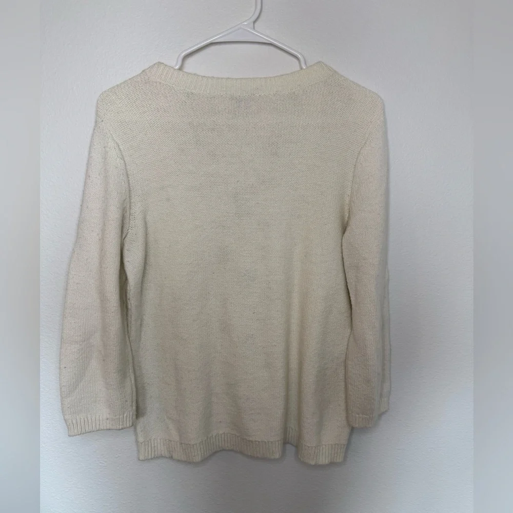 Talbots embroidered flower sweater - M petite